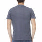 Chic Grey Cotton Tee with Bold Front Print