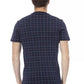 Elegant Blue Cotton T-Shirt with Front Print