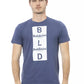 Chic Blue Cotton Tee with Front Print