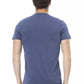 Chic Blue Cotton Tee with Front Print