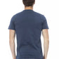 Elegant Blue Cotton Short Sleeve Tee