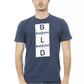 Elegant Blue Cotton Short Sleeve Tee