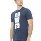 Elegant Blue Cotton Short Sleeve Tee