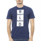 Chic Blue Cotton Tee with Front Print