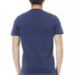 Chic Blue Cotton Tee with Front Print