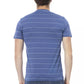 Chic Blue Cotton Tee with Front Print