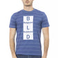 Chic Blue Cotton Tee with Front Print