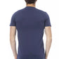 Chic Blue Cotton Tee with Front Print