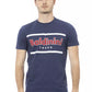 Chic Blue Cotton Tee with Front Print