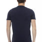 Chic Blue Round Neck Cotton Tee