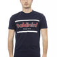 Chic Blue Round Neck Cotton Tee