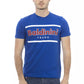 Chic Blue Cotton Tee with Front Print