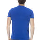 Chic Blue Cotton Tee with Front Print