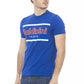 Chic Blue Cotton Tee with Front Print