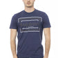 Chic Blue Cotton Tee with Front Print