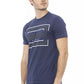 Chic Blue Cotton Tee with Front Print