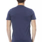 Chic Blue Cotton Tee with Front Print