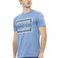 Chic Light Blue Cotton Tee with Front Print