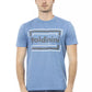 Chic Light Blue Cotton Tee with Front Print
