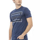 Chic Blue Cotton Tee with Signature Front Print