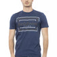 Chic Blue Cotton Tee with Signature Front Print