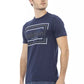 Chic Blue Cotton Tee with Front Print
