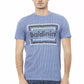 Elevated Casual Light Blue Tee with Front Print