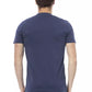 Elegant Blue Cotton Tee with Stylish Front Print