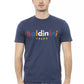 Elegant Blue Short Sleeve Round Neck Tee