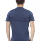 Chic Blue Cotton Tee with Front Print