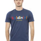 Chic Blue Cotton Tee with Front Print