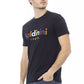Trendy Blue Round Neck Cotton Tee