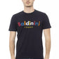 Trendy Blue Round Neck Cotton Tee