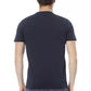 Chic Blue Cotton Tee with Front Print
