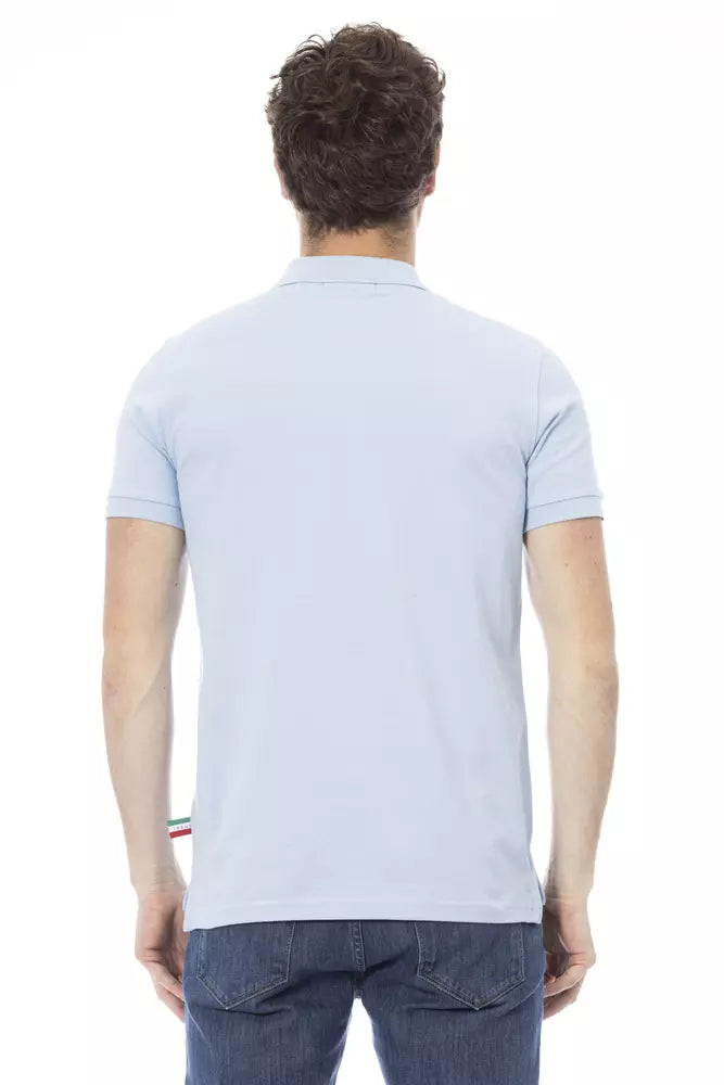 Elegant Light Blue Cotton Polo Shirt