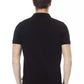 Elegant Black Cotton Polo with Embroidery
