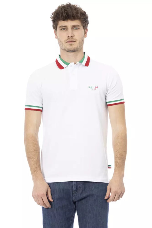 Chic Tricolor Collar Polo Shirt