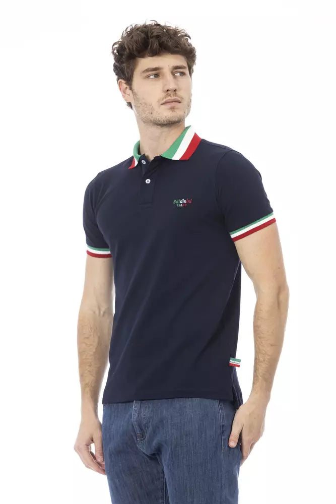 Tricolor Collar Cotton Polo