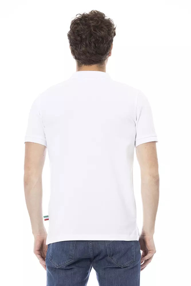 Elegant White Cotton Polo Shirt