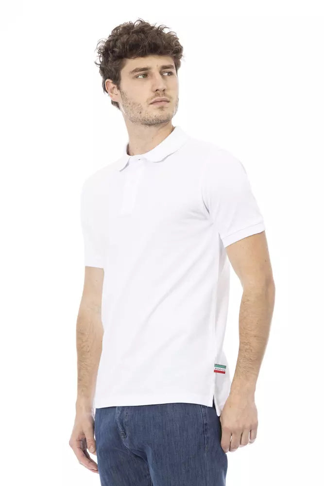 Elegant White Cotton Polo Shirt