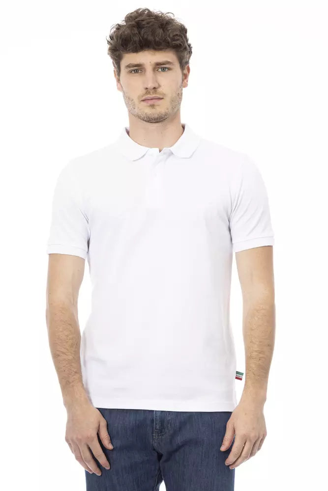 Elegant White Cotton Polo Shirt