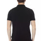 Sleek Black Cotton Polo with Chic Embroidery