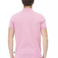 Chic Pink Cotton Polo with Elegant Embroidery