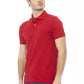 Elegant Embroidered Red Polo Shirt