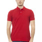 Elegant Embroidered Red Polo Shirt