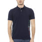 Chic Short Sleeve Blue Polo Embroidery Detail