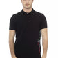 Classic Black Cotton Polo with Chic Embroidery