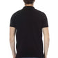 Classic Black Cotton Polo with Chic Embroidery