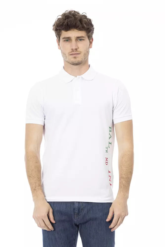 Elegant White Cotton Polo Shirt