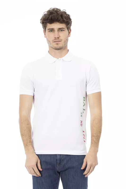 Elegant White Cotton Polo Shirt